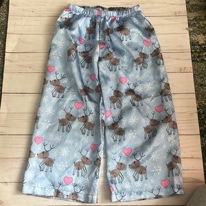 American Girl Reindeer Pajama Pants Blue Girls Size XS (6)